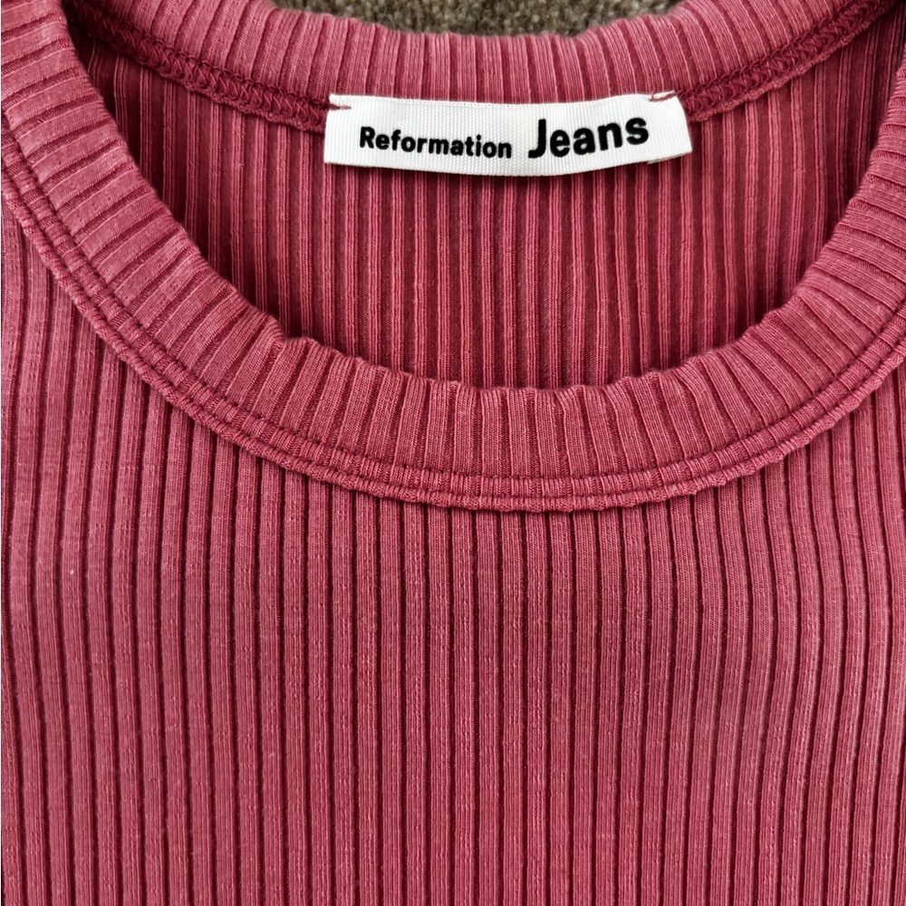 Reformation Pink Knit Rib Mini Dress - Picture 3 of 4